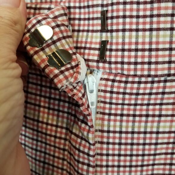 Lane Bryant Signature Fit Ankle 4 Season Women's Plaid Check Pants Rusty Red 26 - Picture 8 of 11